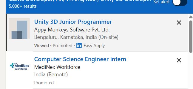 AR/VR Development (Unity) internship jobs in Coimbatore