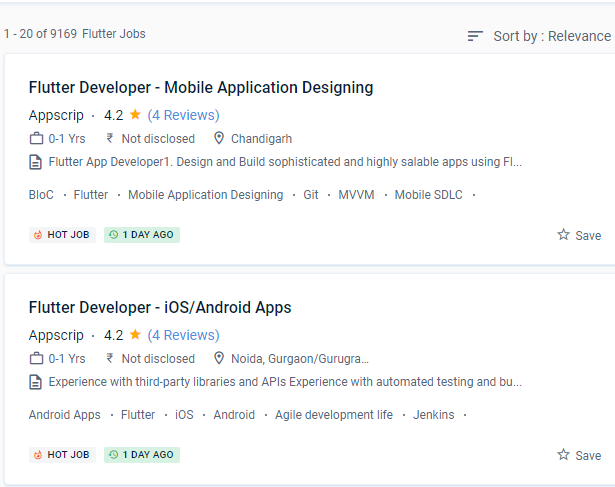 Flutter internship jobs in Noida